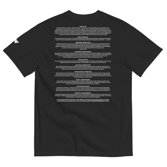 WHAT EXACTLY IS HETEROSEXUALITY SHORT-SLEEVE T-SHIRT IN BLACK/WHITE